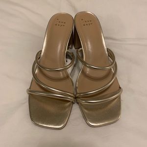 Brand new gold heeled sandals